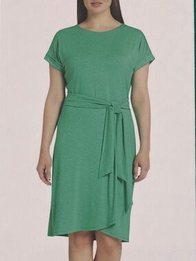 Chaps Crewneck Knit Dress Spring Green Short Sleeve Size XXL NWT